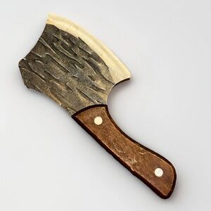 Hand Forged Mini Cleaver Knife Jiang Rustic Chinese Chopper Wood Handle